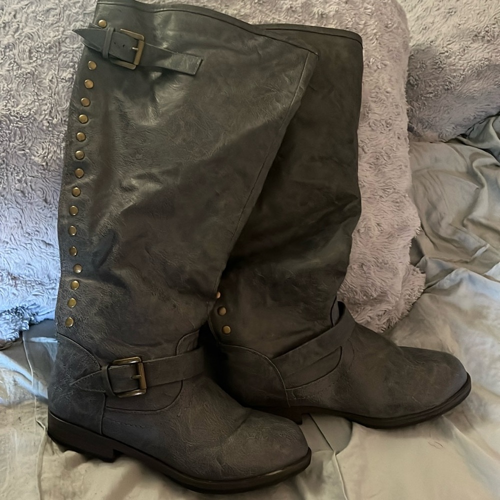 Wide calf Military style boots